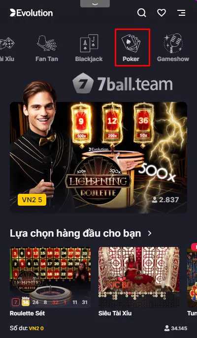 Hướng Dẫn Tham Gia Cá Cược Sảnh 7Ball Casino Trực Tuyến 11 Poker 7ball
